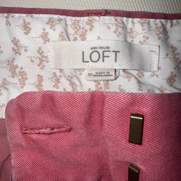 Ann Taylor LOFT Rivera Shorts Women’s Size 10 Pink Cotton Chino Pockets 3.5" - Picture 2 of 6